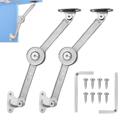 2 Stuks Soft Close Scharnieren voor Keuken- en Kastdeuren, Flapsteun met Slot voor een Gemakkelijke Opening van 75°/90°/110°
