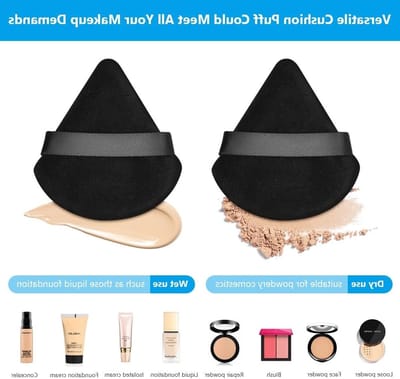 Set van 4 Triangulaire Makeup Sponzen - Herbruikbare Zachte Poeder Puff voor Losse Poeder, Foundation en Rouge - Wasbare Cosmetica Sponzen voor Droog en Nat Gebruik