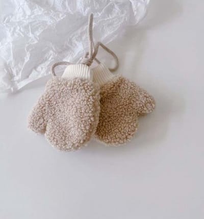 Teddy Wanten met Fleece Voering met Koord - Kind 2-4 jaar - Zand/ Beige