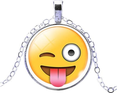 Fako Bijoux® - Ketting - Cabochon - Emoji - Crazy