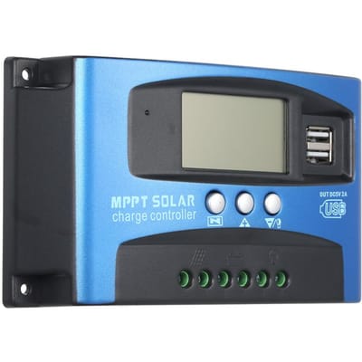 Zonne-laadregelaar Dubbele USB LCD-display Automatische oplader voor zonnecelpaneel 30A gray