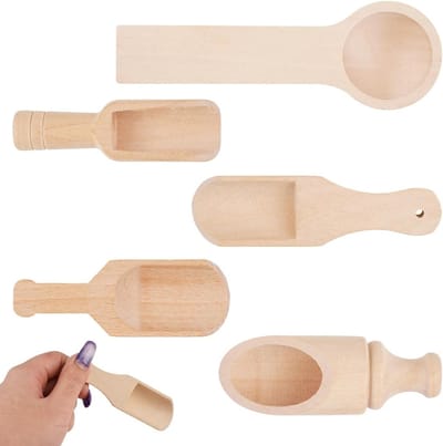 Set van 5 Mini Houten Lepels voor Keuken - Kleine Lepels voor Zout, Specerijen, Koffie en Thee