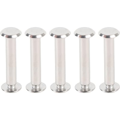30 Sets Klinknagels Schroeven Kit M4 Roestvrij Staal Plat Rond Hek Klemmoeren voor Leerbinding