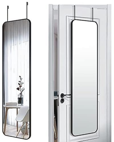 Full Body Spiegel 47x14 Inch voor Wandmontage - Metalen Frame in Goud en Zilver