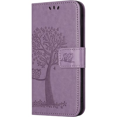 Comfycase Samsung Galaxy A55 Bookcase Hoesje Uiltjes Paars