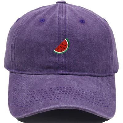 Bedrukte Watermeloen Baseballpet Mannen Gewassen Zachte Top Retro Papa Hoeden Dames Casual Veelzijdige Modetrend Eendenbek Petten blue