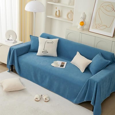 Housse de canapé de couleur unie, couverture de canapé toutes saisons, tissu anti-poussière pour chambre à coucher, coussin de canapé de salon 180x130cm gray