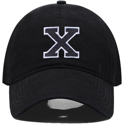 Casquette de Baseball à Broderie Lettre Initiale A-Z Pour Homme Femme Coton Doux Haute Qualité Mode Équipe Sport Visières Casquettes Snapback Black Hat black
