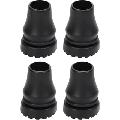 Antislip Rubber Dop voor Wandelstok Kruk Stok Bodempads Deksel Beschermer Wandelstok Tip Duurzame Grip black
