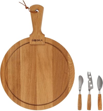 Boska Kaasset Friends Rond - Europees Eikenhout - Complete Set incl. 3 Kaasmessen - Ø 29,5 cm