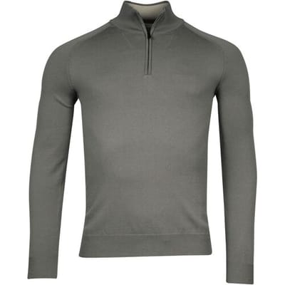 Thomas Maine Trui Pullover Half Zip Double Knit Inner Cotton Layer Taupe / male
