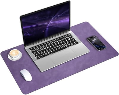 Weerbestendige bureauonderlegger van suede, antislip computermat en muismat voor kantoor en thuis (Paars, 60 x 34 CM)