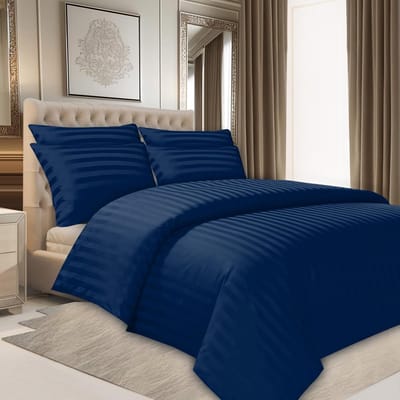 Famanu – Famanu Satijnen Gestreepte Tweepersoons Dekbedovertrekset - Premium Hotelkwaliteit Dekbedovertrek Beddengoed sets - Ultrazacht Microvezel Beddengoed