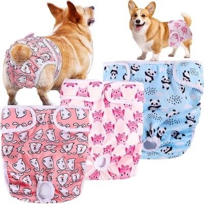 Herbruikbare hondenluiers - 3-pack, super absorberend en verstelbaar, ideaal voor loopsheid en incontinentie bij vrouwelijke honden (XS)