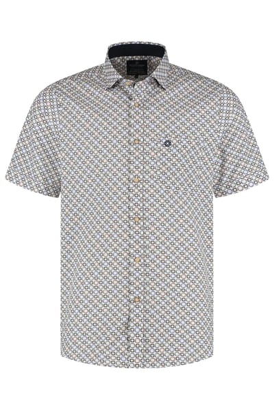 Fellows United Fellows United Overhemd Korte Mouw Chain Green Moss  4XL
