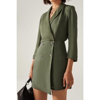 BA&SH Robe Arya Kaki Maat: L | Blousejurken Outlet | Dames | Bruin