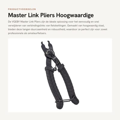 Dailygoods- Accessoires - Fietsgereedschap - Master Link Tang - Hoogwaardige Staal - Compact en Draagbaar - Eenvoudig in Gebruik