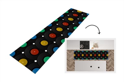 Keukenloper - Loper keuken - Platen - Muziek - Patronen - 200x50 cm - Keukenloper vinyl