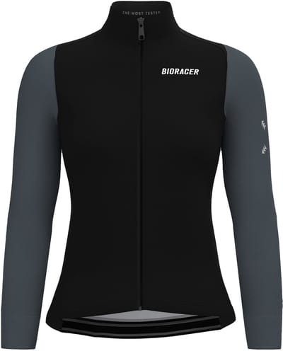BIORACER Tempest Light - Wielervest Winter/Tussenseizoen - Dames - Zwart-Antraciet - Winddicht & Lichte Thermische Stof - Maat XS