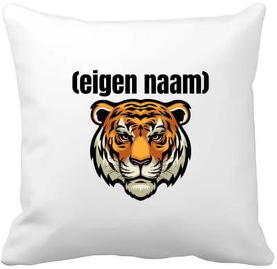 Akyol - tijgerkop met eigen naam Kussen hoes - Tijger - dieren liefhebber - iemand die houdt van tijgers - verjaardag - cadeau - kado - geschenk - 40 bij 40 cm
