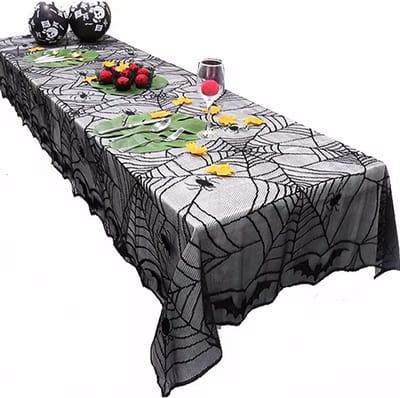 Halloween Tafellaken Tafel Decoratie Halloween Decoratie Halloween Versiering Tafelkleed Zwart - 1 Stuk