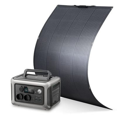 ALLPOWERS R600 Draagbaar Energiestation 600W 299Wh LiFeP04 Accu - R600-Zwart + SF200 200W Zonnepaneel