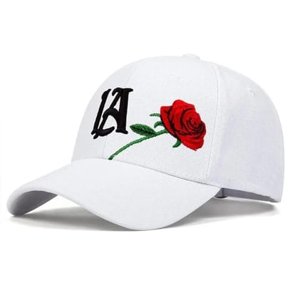 Casquettes de Baseball Unisexes Broderie La Rose Printemps et Automne Extérieur Réglables Casquettes Décontractées Chapeau Pare-Soleil black