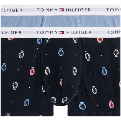 Tommy Hilfiger Boys 2-pack Trunk Print Crest Aop/brisk Blue Taglia: 12-14 | Biancheria Intima Outlet | kids | Blu