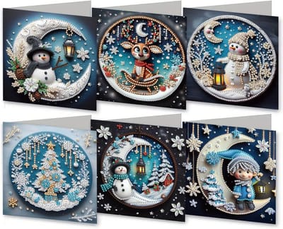 DIY Diamant Schilderen Kerstkaarten Set Compleet met Enveloppen