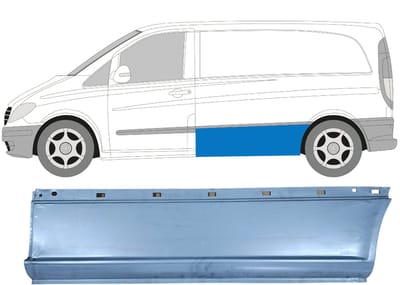 Plaatwerkdeel zijpaneel voor Mercedes Vito W639 2003-2014 / Links