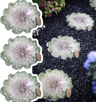 Stapstenen Lotusblad - Tuin Decoratie - Pad Markeren - Anti-modder Anti-slip - 3 stuks - Groen
