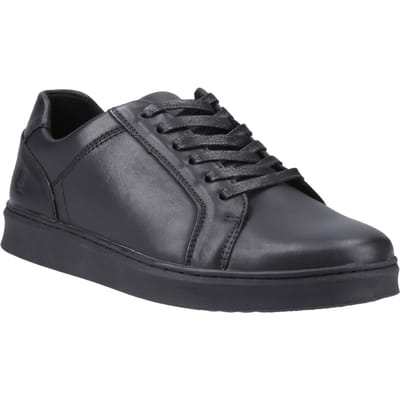 Hush Puppies Madden Leder Heren Zwarte Sneakers