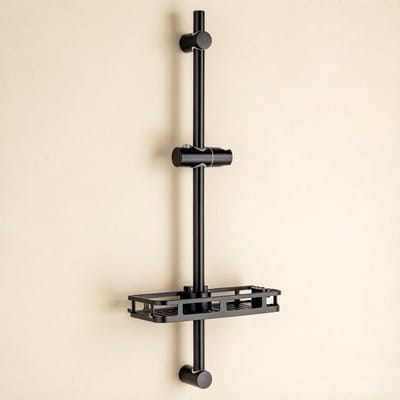 Auralum Max Glijstang - 70 cm - RVS Douchestang - Met Zeepschaal - Verstelbaar hoogte - Douche Glijstang - Eenvoudige Installatie - Universal - Zwart