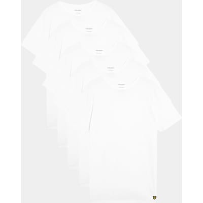 T-shirt in Wit (5-Pack)