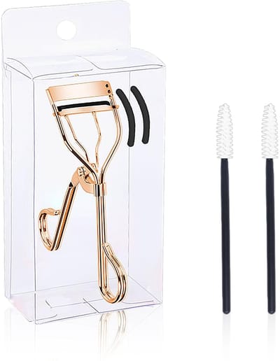 Dailygoods- Wimperkruller Roségoud - Verwarmde Wimperkruller - Wimperborstels - Pincet - Wimperknipper - Hoogwaardig Koolstofstaal - 11,2 x 3,6 x 8,8 cm - Wimpertang