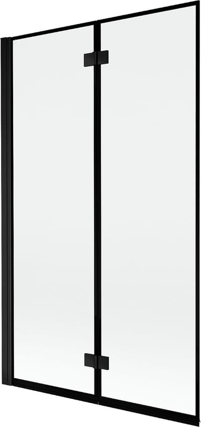 Mexen Mist douchewand met 2 vleugels links 110 x 150 , zwart frame, zwart - 8A9-110-002-70-70-L
