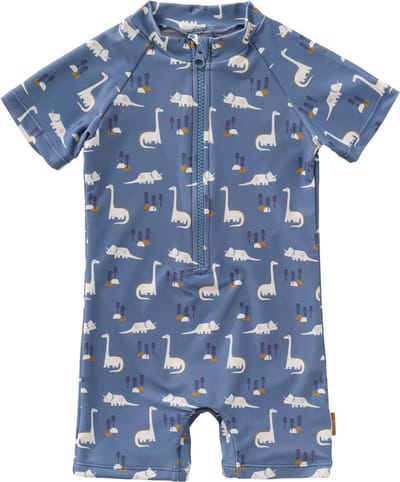Fresk UV Zwempak 62 -Sneldrogende Zwemkleding voor Kinderen - UPF 50 - Zwemshirt voor Jongens - Zwempak met Korte Mouwen - Blauw - Dino