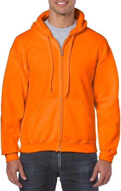 Oranje vest met capuchon voor heren - kleding - met rits - sportief - Koningsdag S