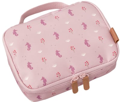 Fresk Kleine Koeltas Kind 2.5 L– Lunchtas Meisjes – Thermische Lunch Koeltas - Met Bestekvak - Waterafstotende Lunchtas - Roze - Seahorse