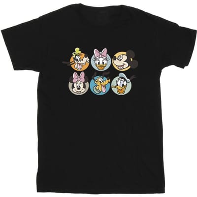 Disney Heren Mickey Mouse And Friends Gezichten T-Shirt (Zwart)