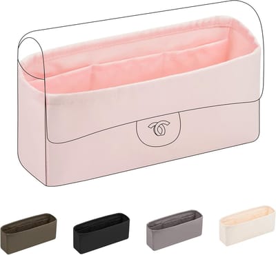 Silk Bag Organiser Insert voor Handtassen - Luxe Tas Organizer, Perfecte Pasvorm en Stijlvolle Schaper (Roze, Medium 25)
