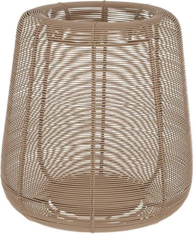 JENS Living Lantaarn Sil - Ø 22 x 24 cm - Glas / Metaal - Taupe