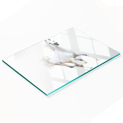 Multifunctionele decoratieve glazen keukenplank met Arabisch paard, 80x52 cm