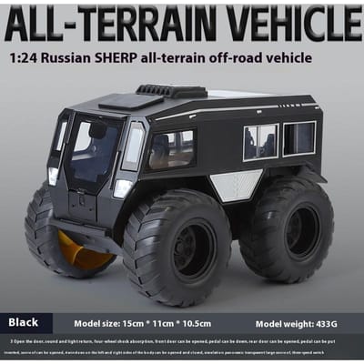 1:24 Russische Sherp All-Terrain Off-Road Voertuig Legering Metaal Diecast Auto Model Geluid & Licht Verzameling Van Hobby Sieraden Cadeau