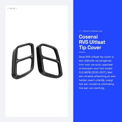 Dailygoods- Uitlaat Tip RVS Vervanging - Uitlaat Trim - Verstelbaar - Dubbel - Antislip - Schokbestendig