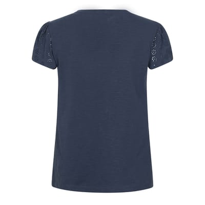 Mountain Warehouse Dames Malaga Broderie Mouw T-Shirt (Navy)
