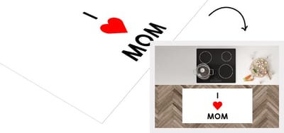 Keukenloper - Loper keuken - Spreuken - Quotes I Love Mom - Moederdag - Mama - Mama cadeau - 120x60 cm - Keukenloper vinyl
