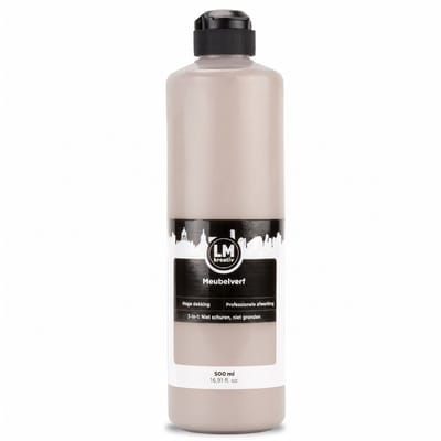 LM-Kreativ Meubelverf - Houtverf op waterbasis - Voor binnen en buiten - Milieuvriendelijk - Kalkgrijs - 500 ml