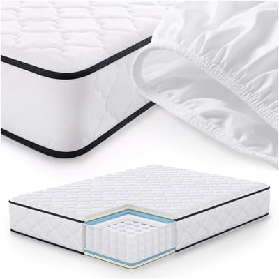 Springs Matras met Beschermer 140x190 cm / Spring Pocketveringmatras / Binnenveringsmatras / Pocketvering met 7 Comfortzones / Afneembare waterdichte tijk / H3 Hardheid