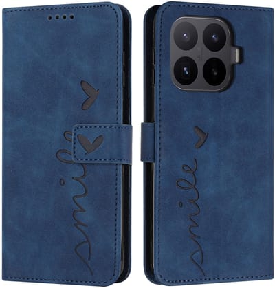 Coverup Hoesje - Geschikt voor Xiaomi 17T Pro Hoesje - Coverup Smile Book Case - Blauw